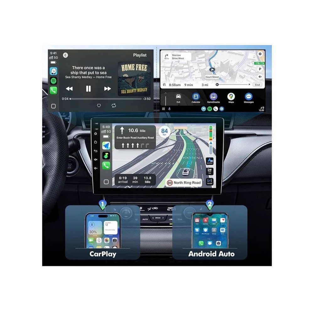 Custom Android Car Stereo Jeep Renegade 2015-2020 Black 9in CarPlay Android Auto